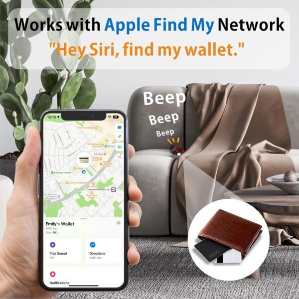 Eelexa Wallet Tracker Card, Rechargeable Thin Finder, Works ...