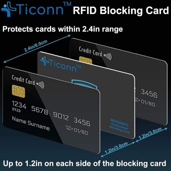TICONN RFID Blocking Cards - 4 Pack, Premium Contactless NFC...