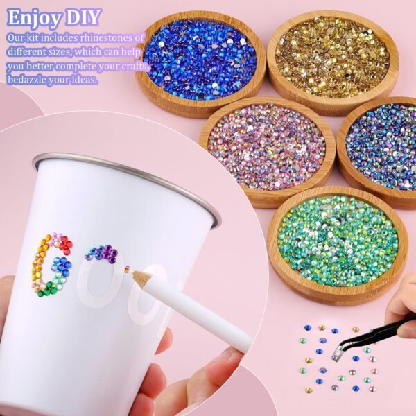 24000Pcs Resin Rhinestones with Tweezers for Crafting, Mixed...