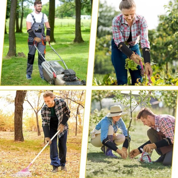 HANDLANDY Long Gardening Gloves for Men & Women, Cowhide Lea...