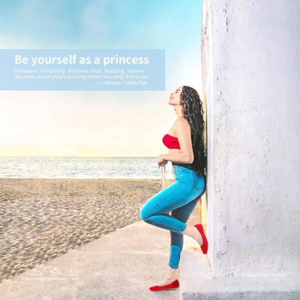 Obtaom Round Toe Women Flat Shoes Slip on Girls Dress Black ...