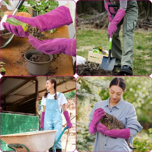HANDLANDY Ladies Thorn Proof Gardening Gloves, Long Gauntlet...