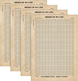 Outus 4 Pieces Life Poster Weeks Calendar Prints Memento Mor... Outus 4 Pieces Life Poster Weeks Calendar Prints Memento Mor...