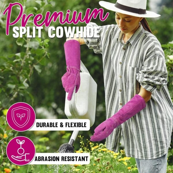 HANDLANDY Ladies Thorn Proof Gardening Gloves, Long Gauntlet...