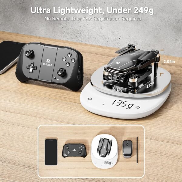 Drone with Camera 4K for Kids Adults, Brushless Motor Mini Foldable RC Drones with Propeller Guards for Beginners, One Key Take Off/Land, Voice Control, Anti-Lost Alarm, Gift Toys for Men Boys