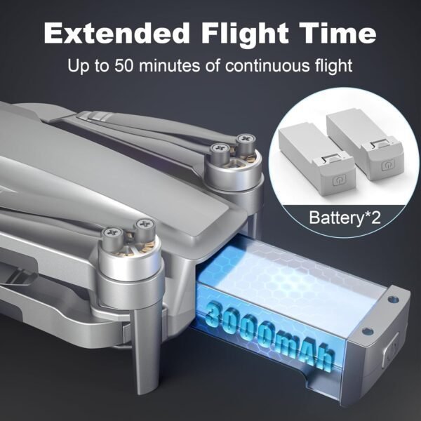 Drone with Camera for Adults Beginner 4K,52-Min Max Flight Time,10000 Feet Control Range,249g Foldable FPV RC Quadcopter,Smart Return Home,5G Transmission,Brushless Motor, Wind Resistance(Grey)