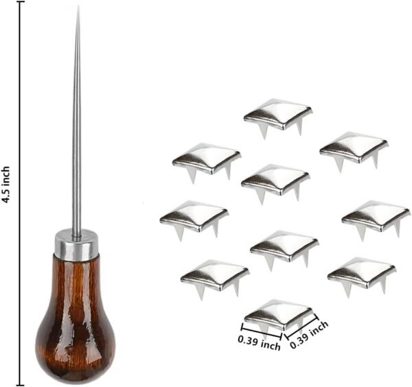 TUZAZO 500 Pieces 10 mm Square Pyramid Studs for Clothing Ba...