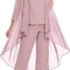 Women's 3 Pieces Chiffon Mother of The Bride Dress with Jack...