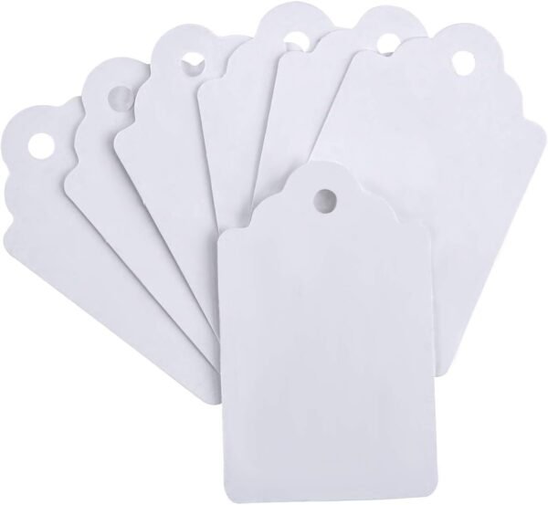 1000pcs Price Tags Without String, 1.75" x 1.093" White Pric...
