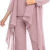 Women's 3 Pieces Chiffon Mother of The Bride Dress with Jack...