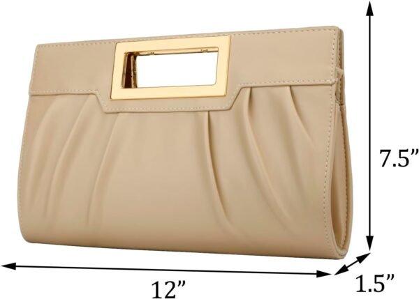 KKXIU Women Clutch Purse Elegant Pleated Evening Bag for Wed...
