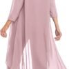 Women's 3 Pieces Chiffon Mother of The Bride Dress with Jack...