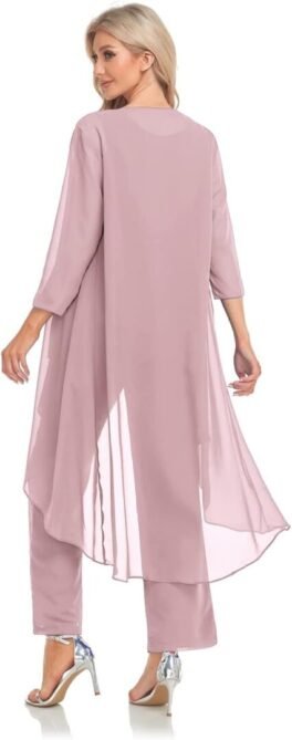 Women's 3 Pieces Chiffon Mother of The Bride Dress with Jack...