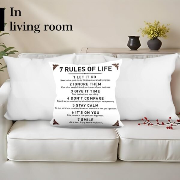 Rustic Inspirational Quotes Pillow Covers - 7 Rules of Life ...