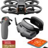 DJI Avata 2 Fly More Combo (1 Battery), FPV Drone DJI Avata 2 Fly More Combo (1 Battery), FPV Drone with Camera 4K, Built-in Propeller Guard, Easy Flip/Roll, Goggles 3 and RC Motion 3 Included, POV Content Camera Drone, Black + SD Card & Landing pad