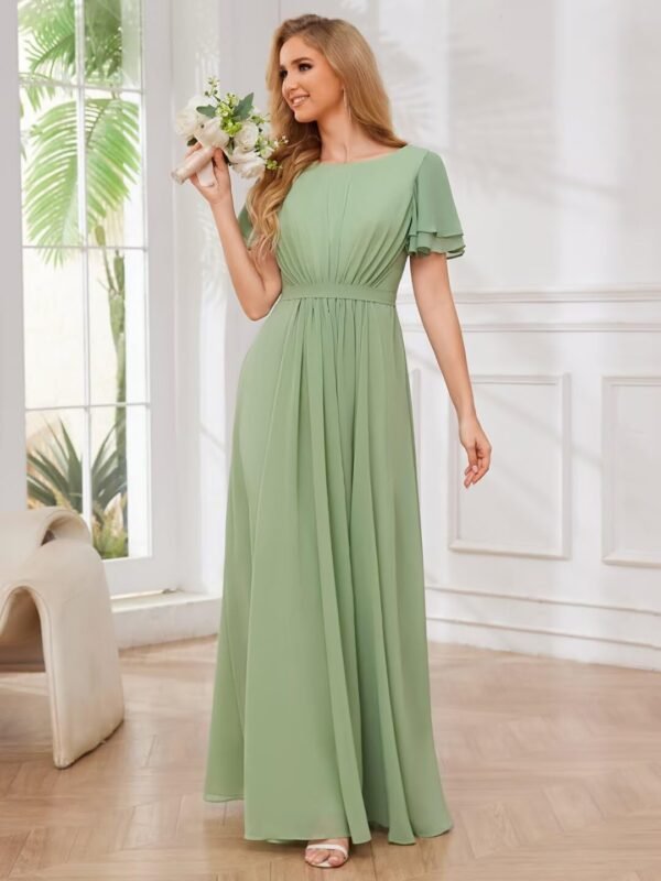 Chiffon Bridesmaid Dresses with Sleeves Modest Mother of The...