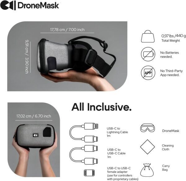 611k1jCOSnL._AC_SL1500_.jpg 2 | FPV Goggles for All Camera Drones | Unibody Lens | HD FPV Goggles | Compatible Versatile Skyview FPV Drone Goggles | Clear Immersive View | All GPS Camera Drone