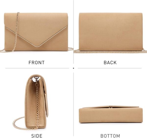 Dasein Women Faux Suede Evening Clutch Bags Formal Party Clu...