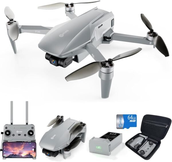 Contixo F36 GPS Drone with 4K Camera – 3-Axis Gimbal Contixo F36 GPS Drone with 4K Camera – 3-Axis Gimbal Stabilizer, 2 Miles Long Range, 25 Min Flight, WiFi FPV, Optical Flow, Brushless Motors, Follow Me, One Key Return, No FAA Registration Needed