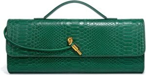 Womens Fashion Leather Clutch Bag Crocodile Print Evening Ha... Womens Fashion Leather Clutch Bag Crocodile Print Evening Ha...
