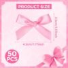 30PCS Pink Ribbon Bow Charms for Junk Socks,1.37 Inch Mini S...