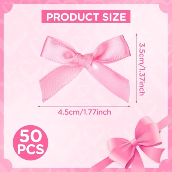 30PCS Pink Ribbon Bow Charms for Junk Socks,1.37 Inch Mini S...