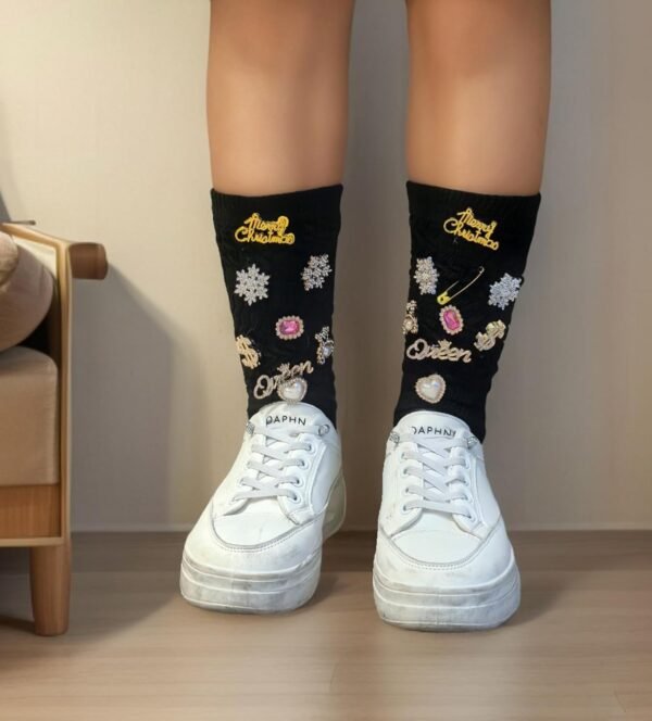 Christmas Charms for Socks - 24pcs Rhinestone Brooches & Pin...