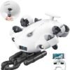 FIFISH V-EVO 4K60FPS Underwater Drone with Robotic Arm, with Removable SD Card, QYSEA AI Vision Lock 360° Omnidirectional Movement Underwater ROV with Depth Hold, Portable Robot with VR Control
