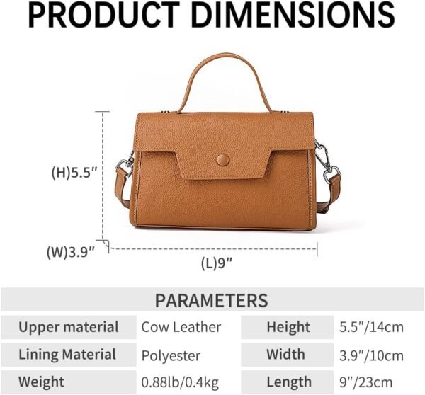 Genuine Leather Satchel for Women - Crossbody Bag with Adjus...