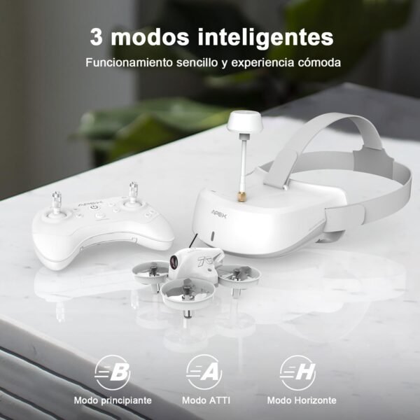 61A6YdBZ5NL._AC_SL1500_.jpg APEX VR70 FPV Drone Kit, First-Person View with Goggles, Brushed Racing for Beginners Super-Wide 120° FPV, Low-Latency 5.8G Transmission, Drop-resistant, Suitable Novice Practice Drones