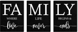 Family Where Life Begins And Love Never Ends Wall Art: Family Where Life Begins And Love Never Ends Wall Art: 3 Pie...