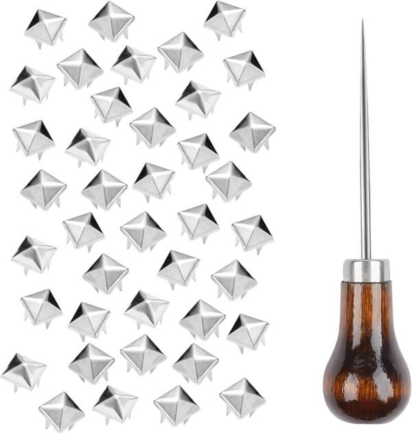 TUZAZO 500 Pieces 10 mm Square Pyramid Studs for Clothing Ba...