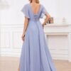 TORYEMY Womens Chiffon Bridesmaid Dresses with Sleeves Slit ...