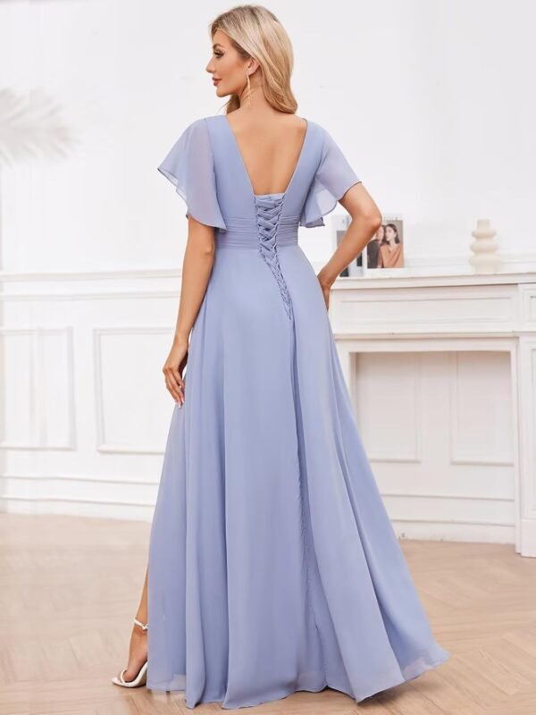 TORYEMY Womens Chiffon Bridesmaid Dresses with Sleeves Slit ...