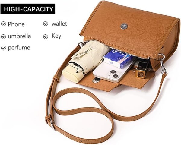 Genuine Leather Satchel for Women - Crossbody Bag with Adjus...