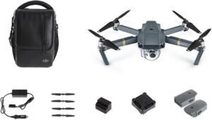 DJI Mavic Pro Fly More Combo: Foldable Propeller Quadcopter Drone Kit with Remote, 3 Batteries, 16GB MicroSD, Charging Hub, Car Charger, Power Bank Adapter, Shoulder Bag