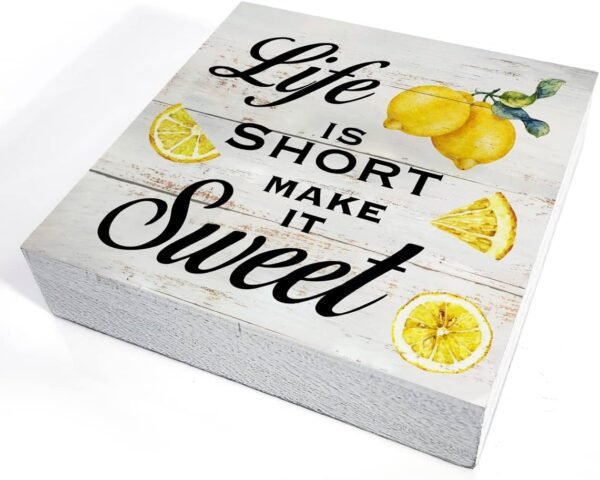 Inspirational Quote Life is Short Make it Sweet Wood Box Sig...