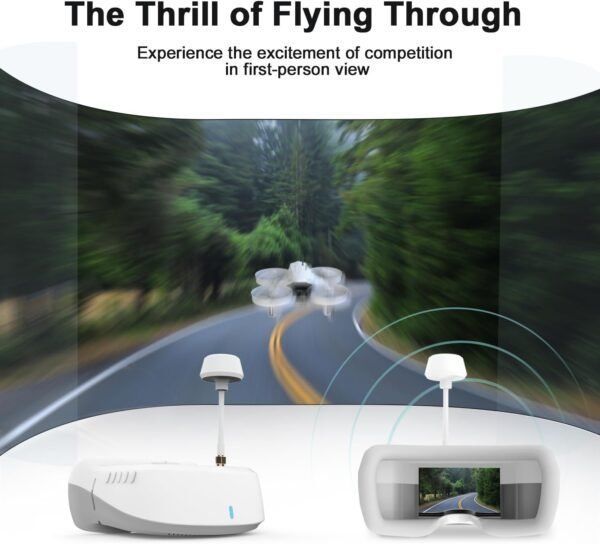 61VN7nmpGL._AC_SL1500_.jpg APEX VR70 FPV Drone Kit, First-Person View with Goggles, Brushed Racing for Beginners Super-Wide 120° FPV, Low-Latency 5.8G Transmission, Drop-resistant, Suitable Novice Practice Drones