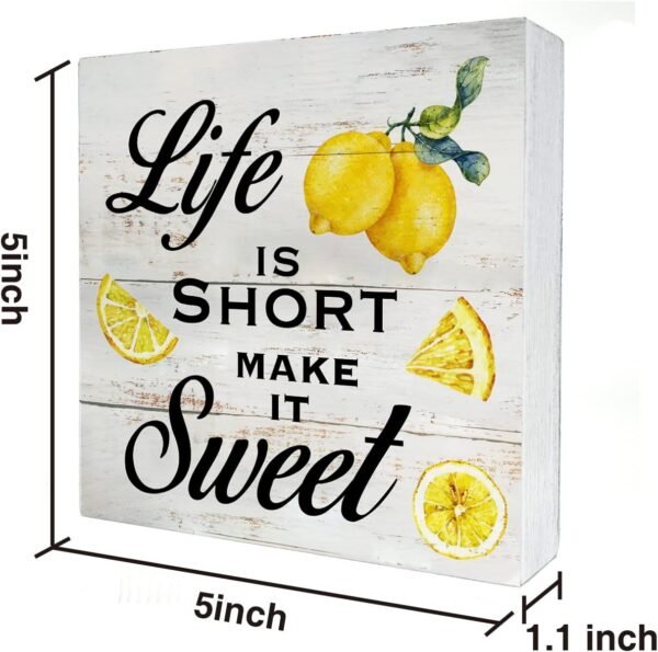Inspirational Quote Life is Short Make it Sweet Wood Box Sig...