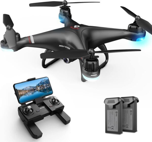 Holy Stone GPS Drone with 1080P HD Camera FPV Live Holy Stone GPS Drone with 1080P HD Camera FPV Live Video for Adults and Kids, Quadcopter HS110G Upgraded Version, 2 Batteries, Altitude Hold, Follow Me and Auto Return, Easy to Use for Beginner
