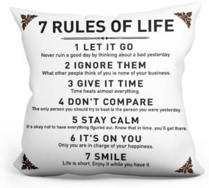 Rustic Inspirational Quotes Pillow Covers - 7 Rules of Life Rustic Inspirational Quotes Pillow Covers - 7 Rules of Life ...
