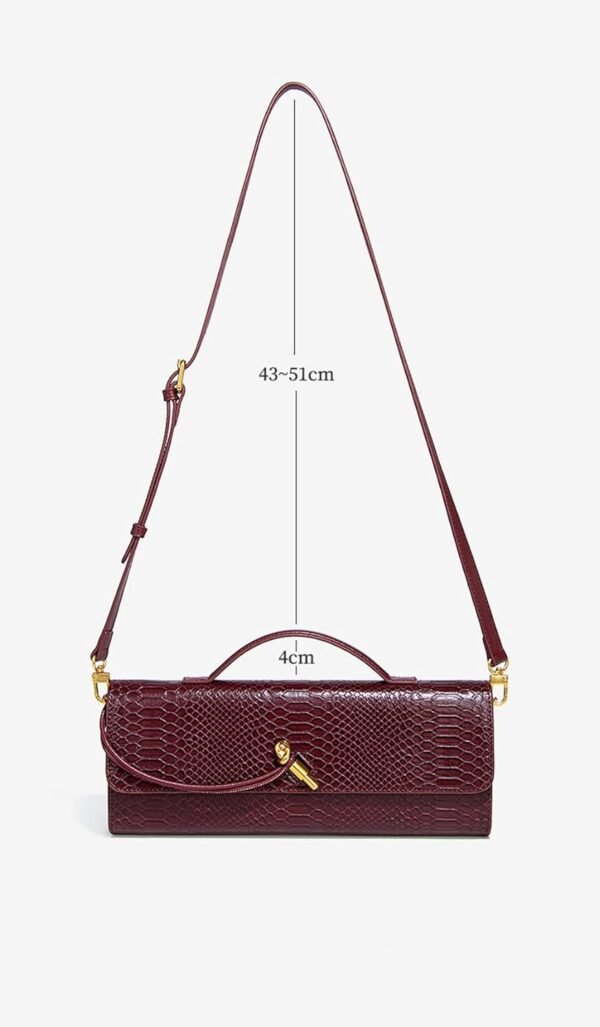 Womens Fashion Leather Clutch Bag Crocodile Print Evening Ha...