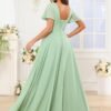 TORYEMY Womens Chiffon Bridesmaid Dresses with Sleeves Slit ...