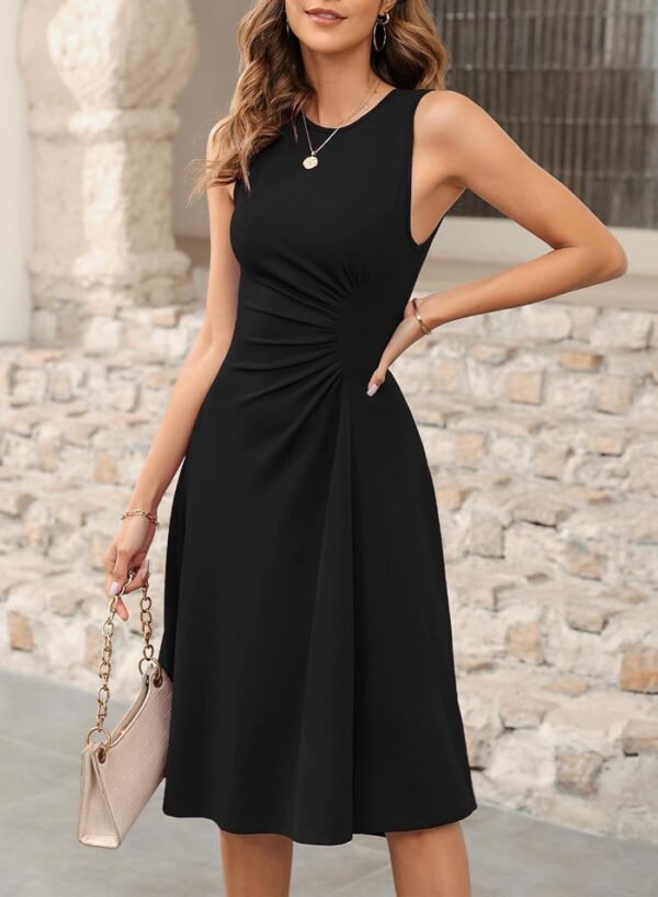 Happy Sailed Women's Summer Sleeveless Ruched Waist Flowy A ...