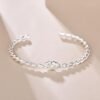 Sterling Silver Bracelet for Women Simple Open Bracelets Jew...