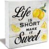 Inspirational Quote Life is Short Make it Sweet Wood Box Sig...