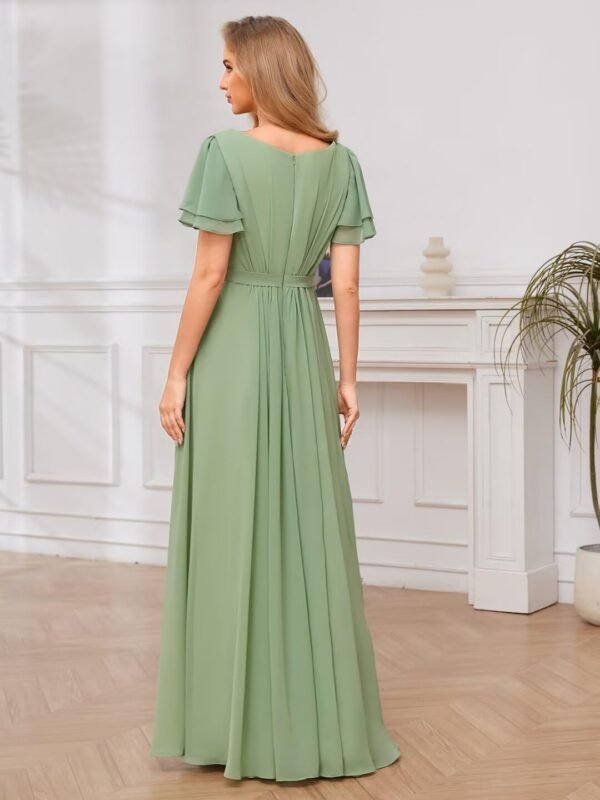 Chiffon Bridesmaid Dresses with Sleeves Modest Mother of The...