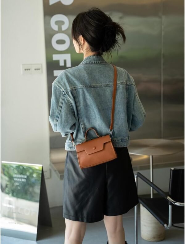 Genuine Leather Satchel for Women - Crossbody Bag with Adjus...