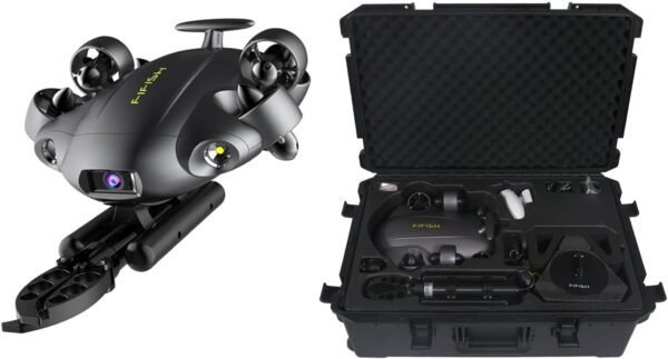 QYSEA FIFISH V6 Expert M200A Underwater Drone with Robotic Arm, AI Vision Lock Portable ROV with Q-Interface, Underwater Robot with Industrial Case, 6 Hours Working Time, 4K Camera, 660ft Dive