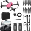 Drone with Camera 1080P for Kids Foldable Mini Drone for Kids Adults Beginners Boys Toys One Key Take Off/Landing Turn Over Gifts for Boys Pink